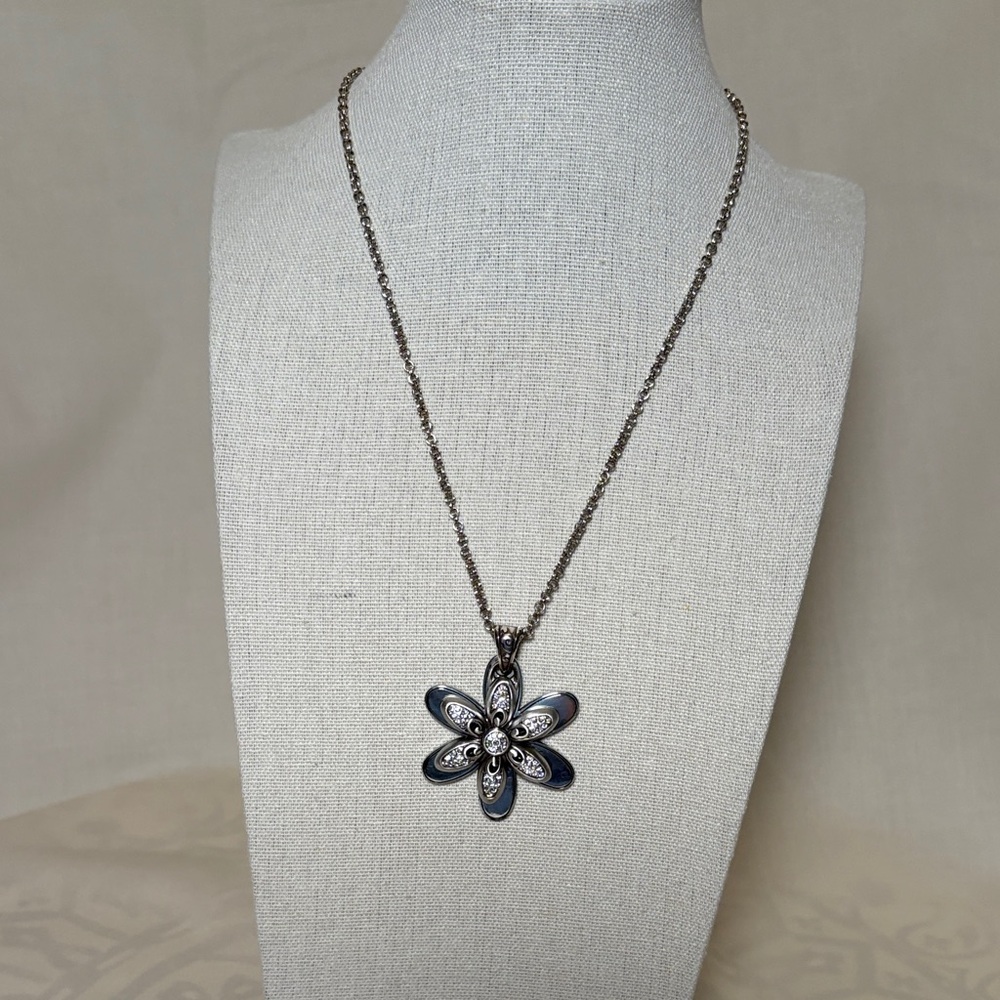 Brighton Silver Floral Pendant Necklace